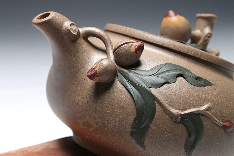 正宗原矿宜兴紫砂壶-上合桃-崔燕全手工制作-原矿老段泥紫砂泥料