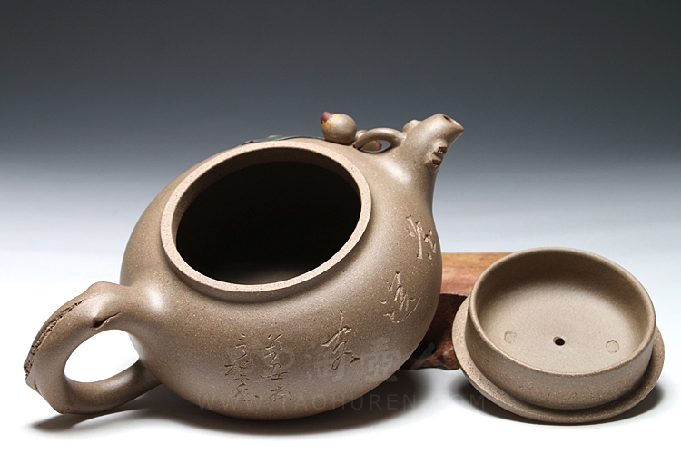 正宗原矿宜兴紫砂壶-上合桃-崔燕全手工制作-原矿老段泥紫砂泥料