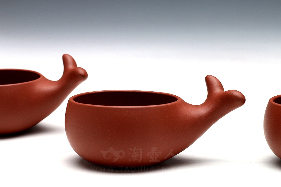 正宗原矿宜兴紫砂壶-子非鱼(包金)-卢宁刚全手工制作-原矿红清水泥紫砂泥料