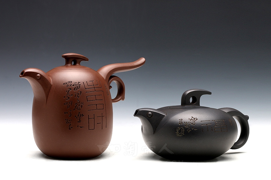 正宗原矿宜兴紫砂壶-福寿壶-鲍志强全手工制作-原矿老黑泥紫砂泥料