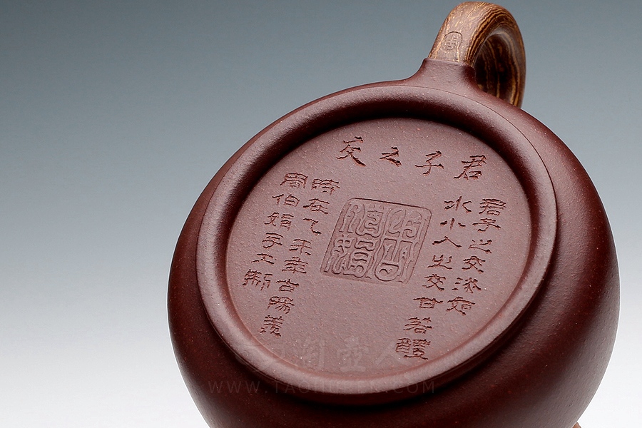 正宗原矿宜兴紫砂壶-君子之交(小)-周伯娟全手工制作-原矿紫泥紫砂泥料