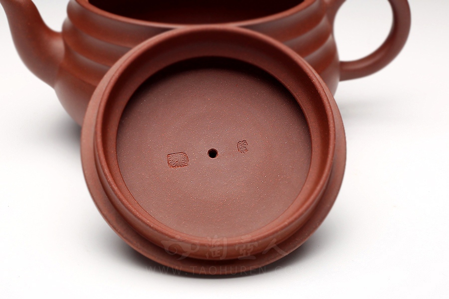 正宗原矿宜兴紫砂壶-竹根三足-袁国强全手工制作-原矿底槽清紫砂泥料