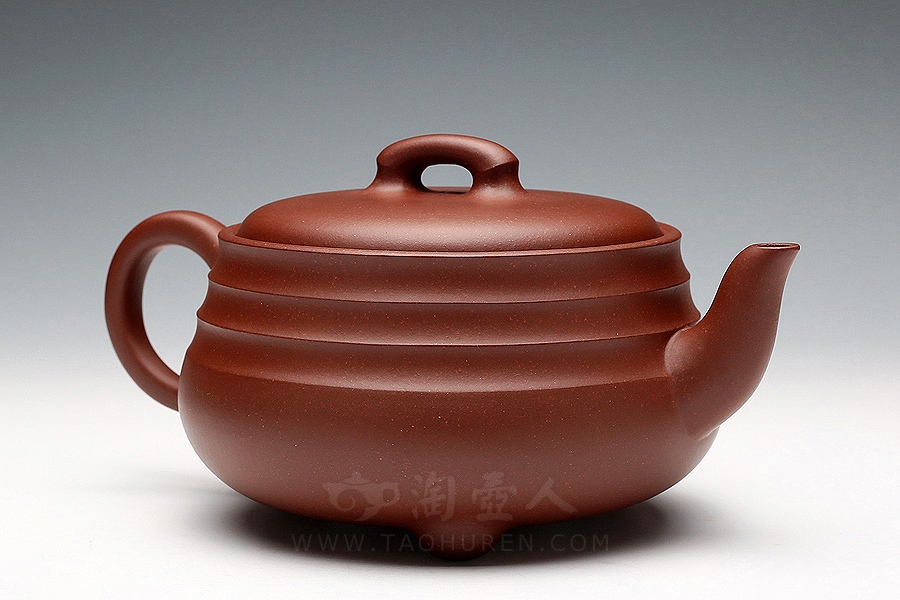 正宗原矿宜兴紫砂壶-竹根三足-袁国强全手工制作-原矿底槽清紫砂泥料