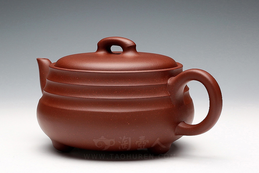 正宗原矿宜兴紫砂壶-竹根三足-袁国强全手工制作-原矿底槽清紫砂泥料