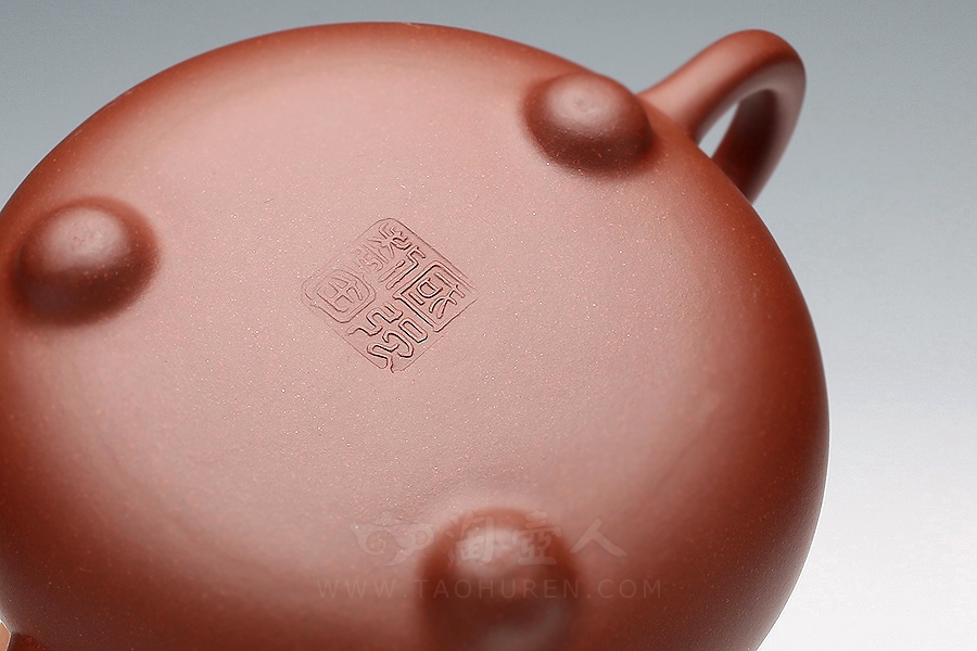 正宗原矿宜兴紫砂壶-竹根三足-袁国强全手工制作-原矿底槽清紫砂泥料