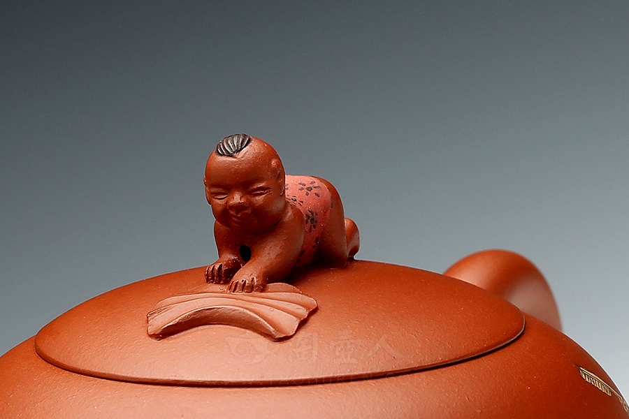 正宗原矿宜兴紫砂壶-洗象(小)-周伯娟全手工制作-原矿红泥紫砂泥料