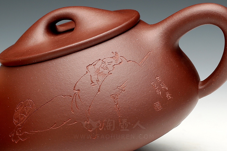 正宗原矿宜兴紫砂壶-景舟石瓢-顾建芬全手工制作-原矿紫泥紫砂泥料