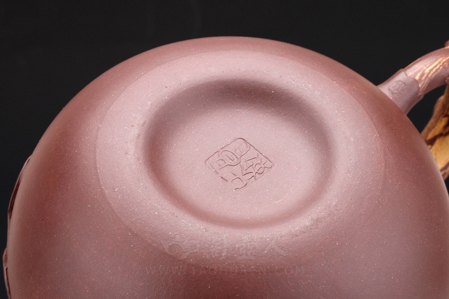 正宗原矿宜兴紫砂壶-寿桃-陈夕良全手工制作-原矿紫泥紫砂泥料