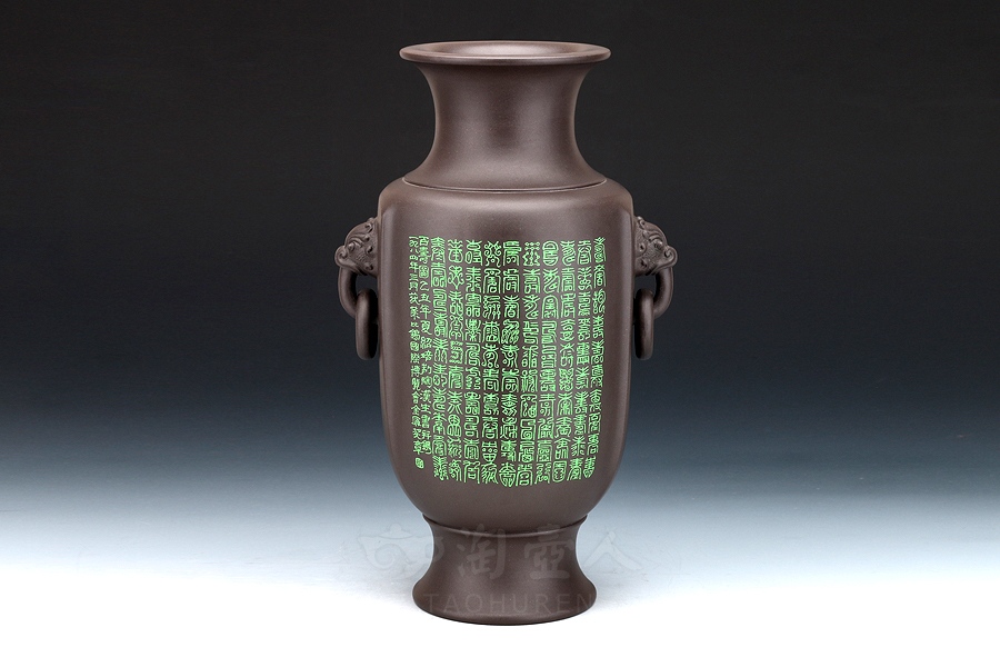 宜兴紫砂壶名家顾绍培《百寿瓶》紫砂壶原矿全手工优惠全场包邮真品