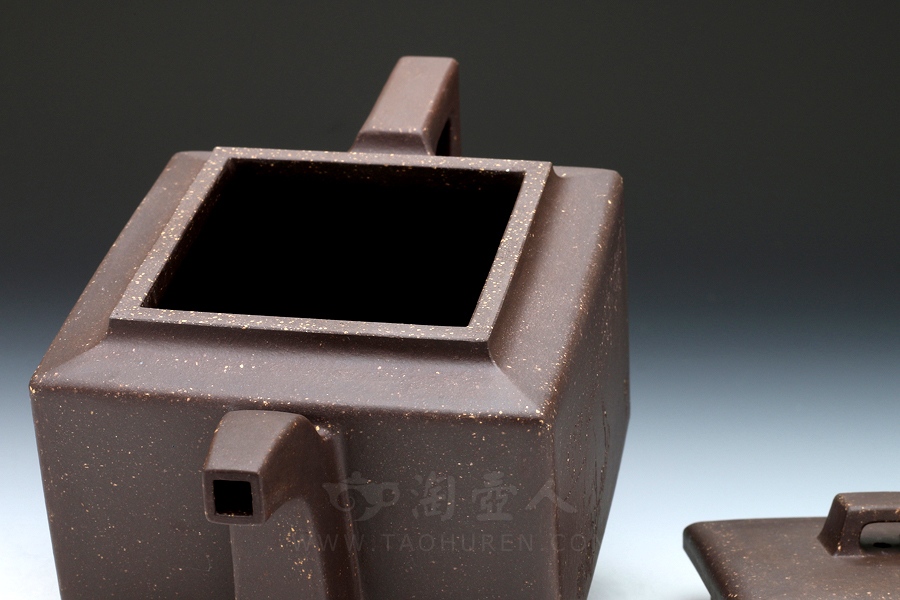 正宗原矿宜兴紫砂壶-亚明四方-龚杰全手工制作-原矿紫泥紫砂泥料