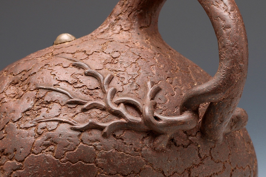 正宗原矿宜兴紫砂壶-供春(四头套组)-沈建宏全手工制作-原矿老紫泥紫砂泥料