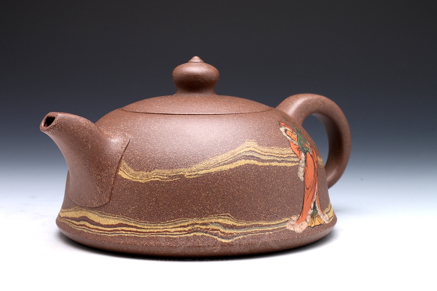 正宗原矿宜兴紫砂壶-昭君出塞-周伯娟全手工制作-原矿老段泥紫砂泥料