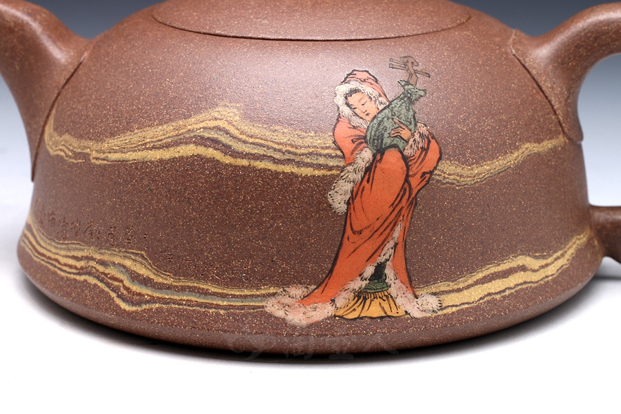 正宗原矿宜兴紫砂壶-昭君出塞-周伯娟全手工制作-原矿老段泥紫砂泥料