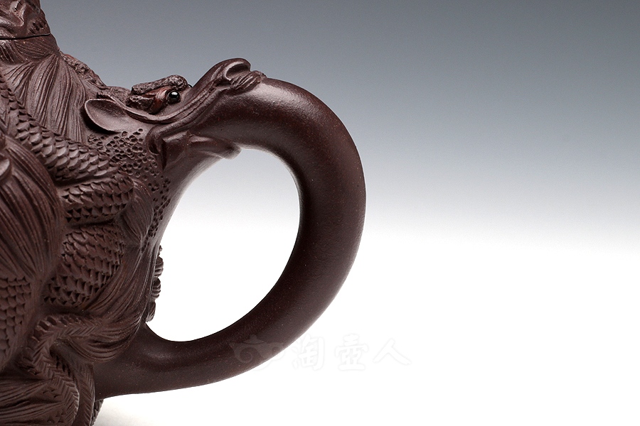 正宗原矿宜兴紫砂壶-九龙(小)-葛岳纯全手工制作-原矿紫茄泥紫砂泥料