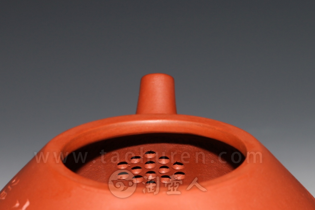 正宗原矿宜兴紫砂壶-全手石瓢(陈宏林装饰)-徐伟强全手工制作-原矿大红袍朱泥紫砂泥料