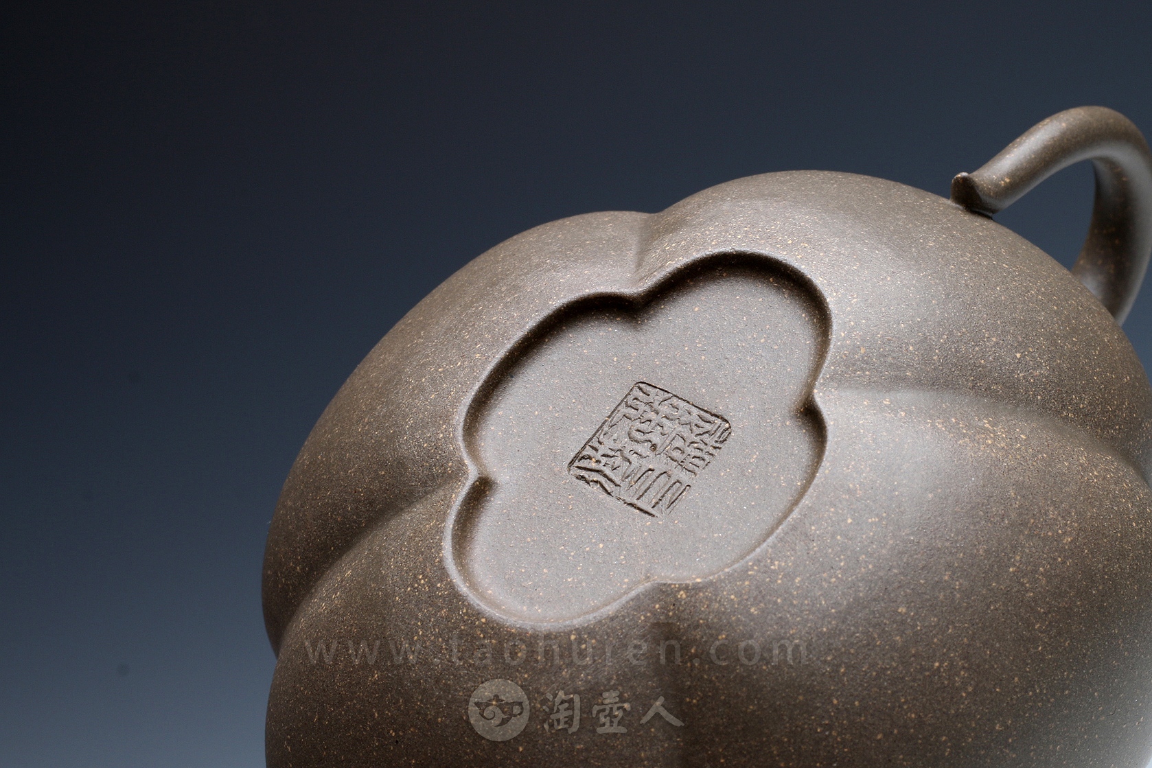 正宗原矿宜兴紫砂壶-海棠-储立强全手工制作-原矿青段泥紫砂泥料