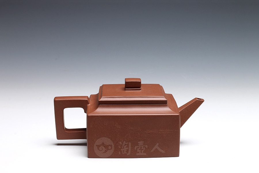 正宗原矿宜兴紫砂壶-扁方-吴永明全手工制作-原矿珍藏60年代老泥紫砂泥料