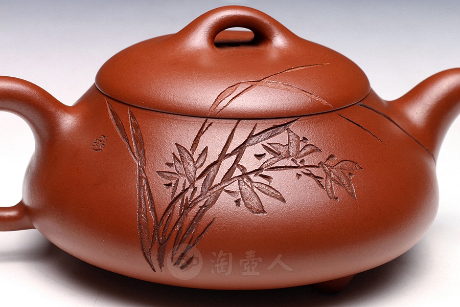 銭建大作 丸紫砂茶壺 在銘刻印あり 高級工芸美術師 中国宜興 唐物WWTT339 金樽』精品重器贵姬红·240cc·嵇芳制- 壺堂砂影宜興紫砂壺——China