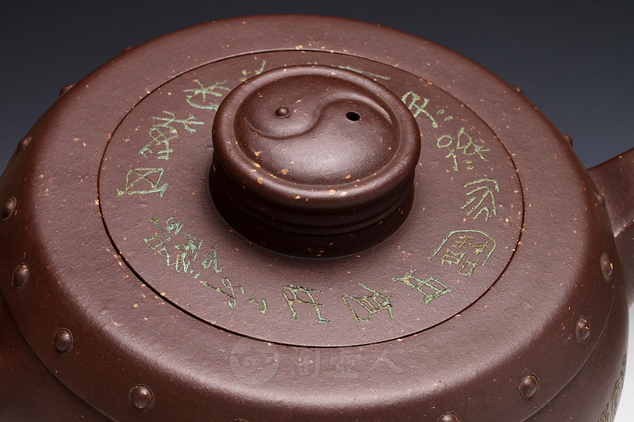 宜兴名家庄玉林紫砂壶作品《太极鼓壶(沈汉生刻》原矿全手工优惠全场