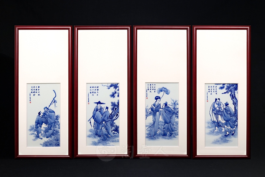 八仙图·瓷板画