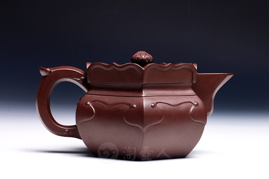 正宗原矿宜兴紫砂壶-僧帽-张静全手工制作-原矿老紫泥紫砂泥料