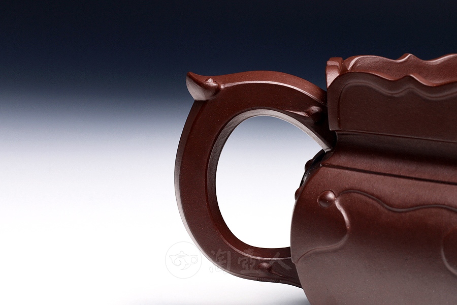 正宗原矿宜兴紫砂壶-僧帽-张静全手工制作-原矿老紫泥紫砂泥料