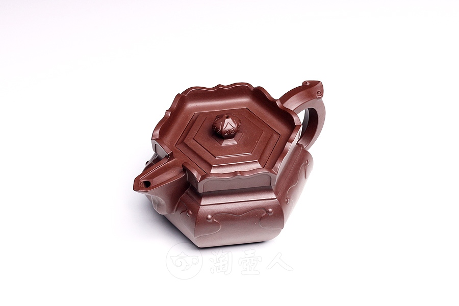 正宗原矿宜兴紫砂壶-僧帽-张静全手工制作-原矿老紫泥紫砂泥料