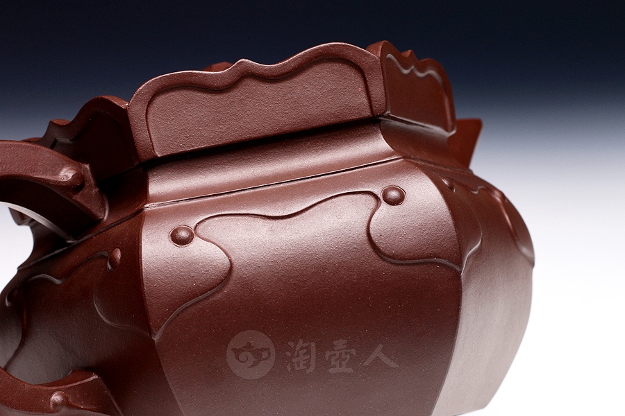 正宗原矿宜兴紫砂壶-僧帽-张静全手工制作-原矿老紫泥紫砂泥料