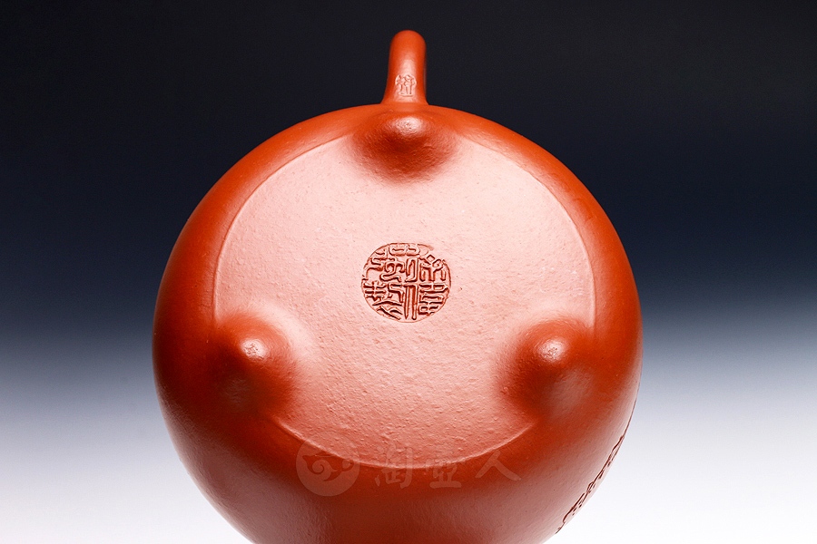 正宗原矿宜兴紫砂壶-乳顶(陈宏林装饰)-徐伟强全手工制作-原矿大红袍朱泥紫砂泥料