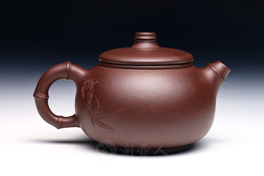 宜兴名家蒋峰紫砂壶作品《润竹壶》原矿全手工优惠全场包邮真品保证