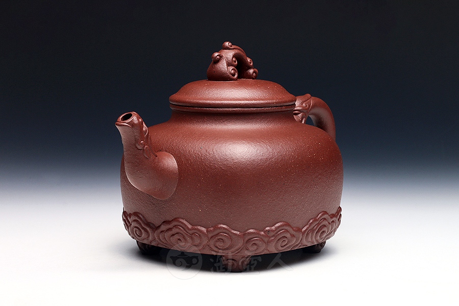 正宗原矿宜兴紫砂壶-朱砂御龙-邵顺生全手工制作-原矿朱砂老泥紫砂泥料