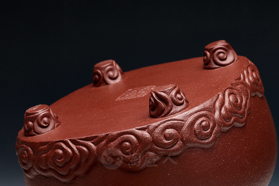 正宗原矿宜兴紫砂壶-朱砂御龙-邵顺生全手工制作-原矿朱砂老泥紫砂泥料