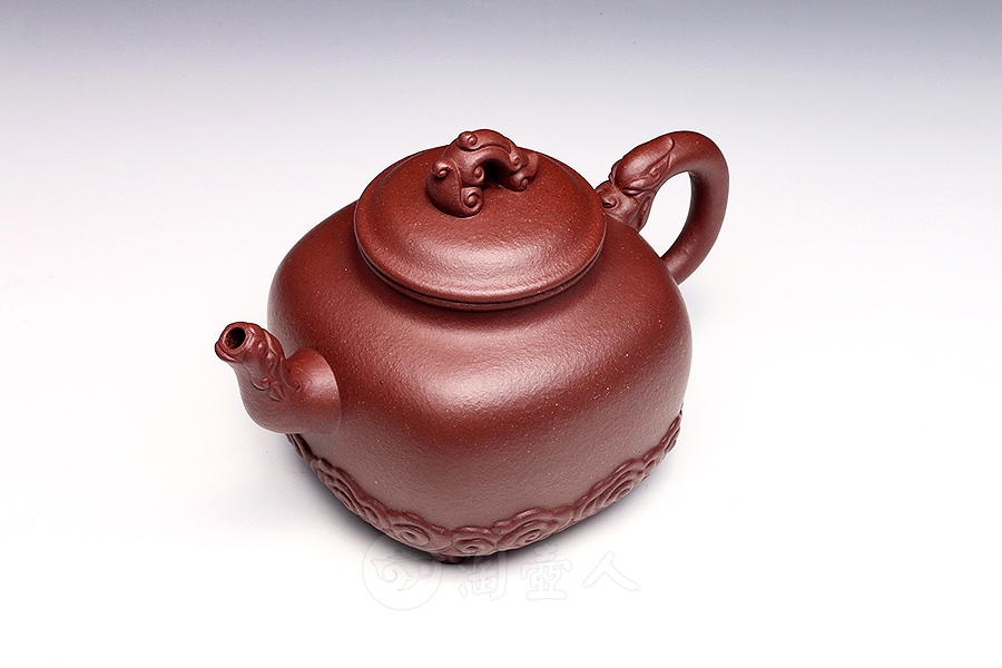 正宗原矿宜兴紫砂壶-朱砂御龙-邵顺生全手工制作-原矿朱砂老泥紫砂泥料