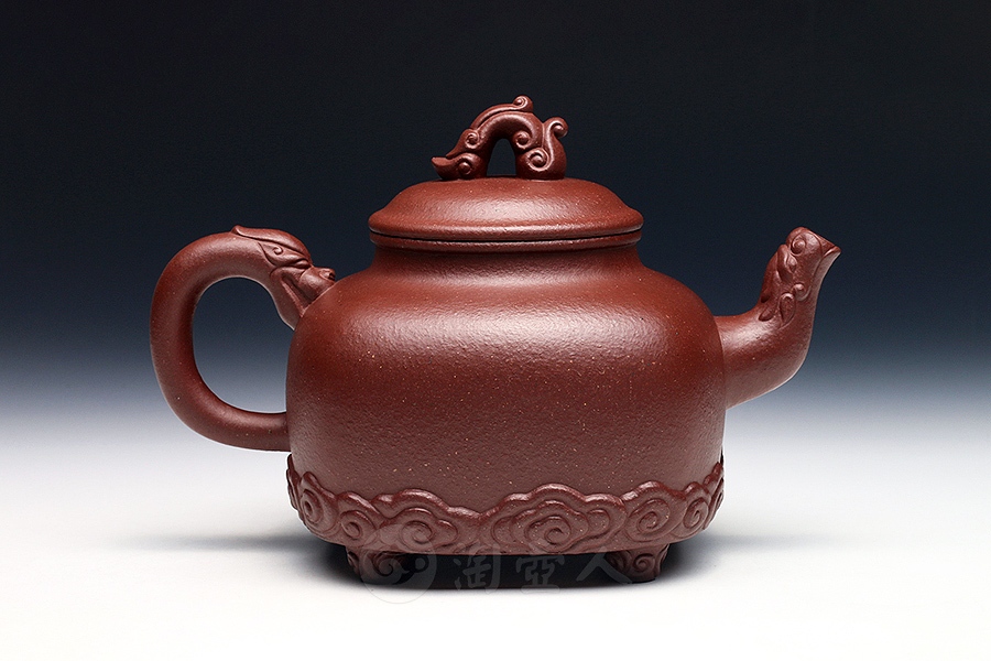 正宗原矿宜兴紫砂壶-朱砂御龙-邵顺生全手工制作-原矿朱砂老泥紫砂泥料