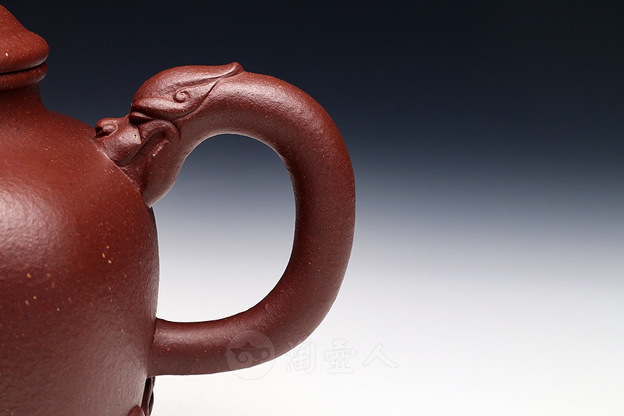 正宗原矿宜兴紫砂壶-朱砂御龙-邵顺生全手工制作-原矿朱砂老泥紫砂泥料