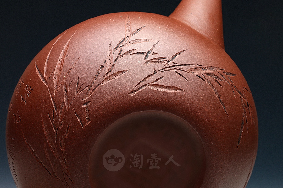 莲子壶(申石伽画·丁伟鸣刻·孤品)