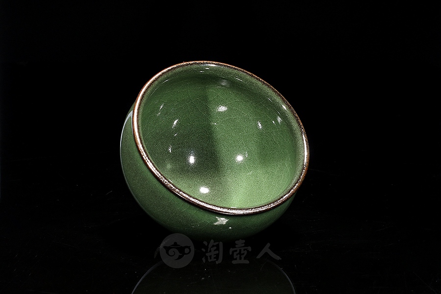 翡翠绿盏(柴烧)