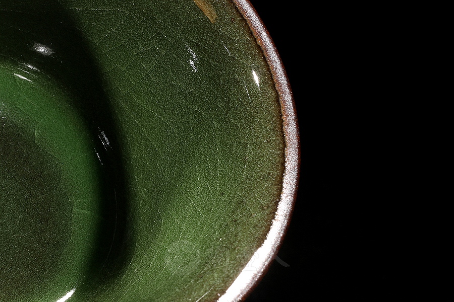 翡翠绿盏(柴烧)