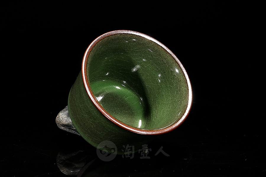 翡翠绿盏(柴烧)