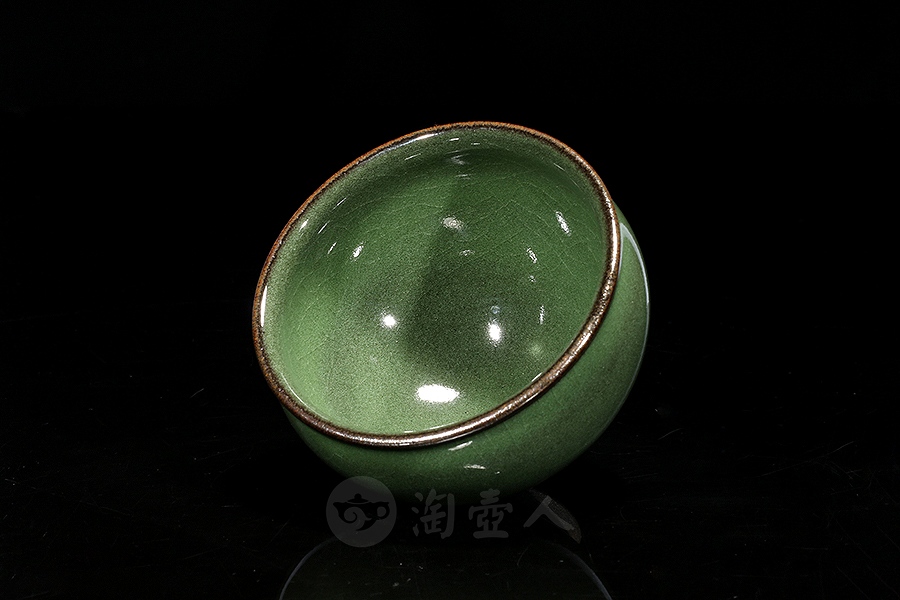 翡翠绿盏(柴烧)