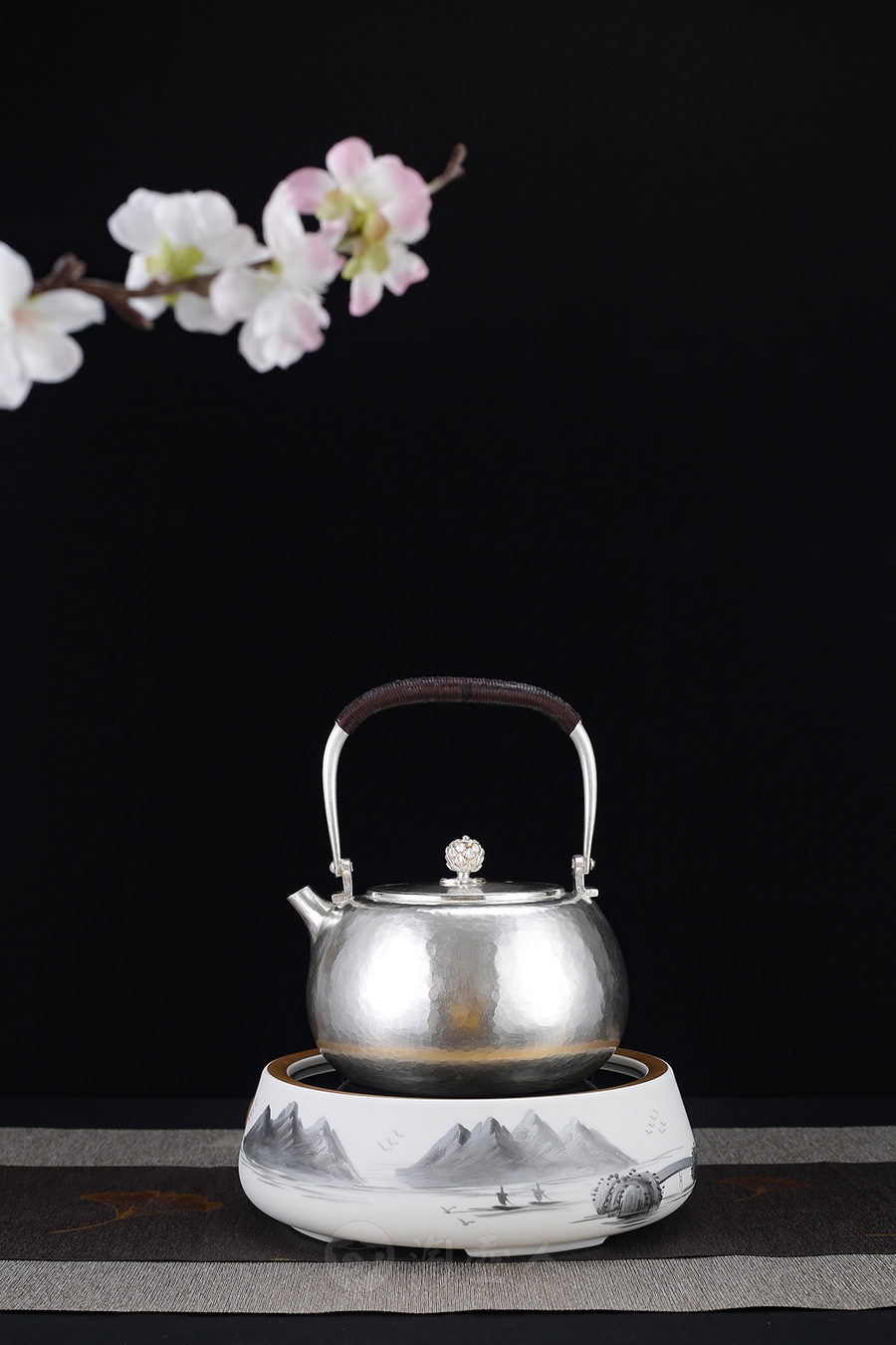 电陶炉-雪山手绘·白亚