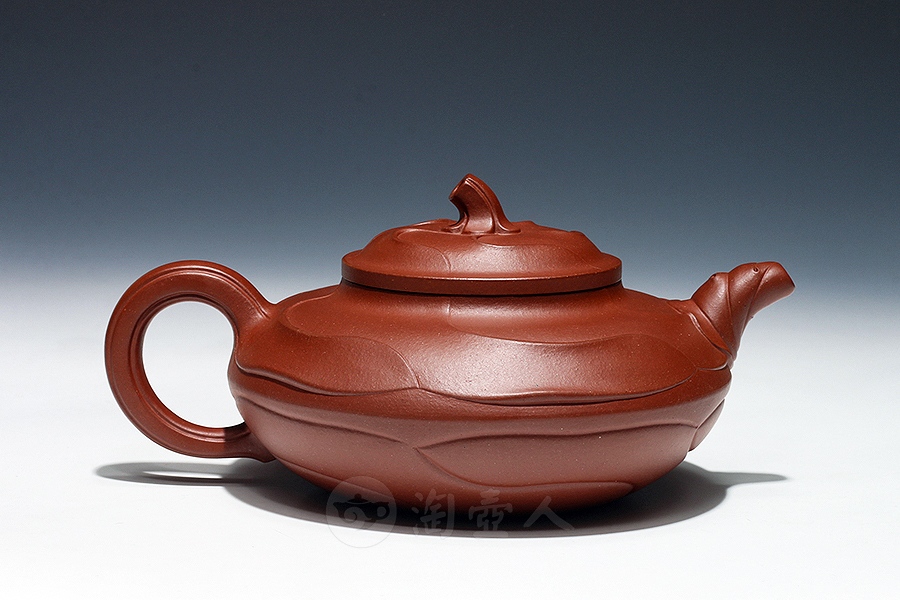 宜兴紫砂壶名家郑剑锋作品《全手风卷葵》