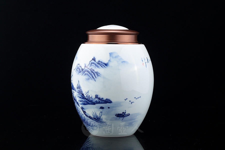 湖光山色茶叶罐