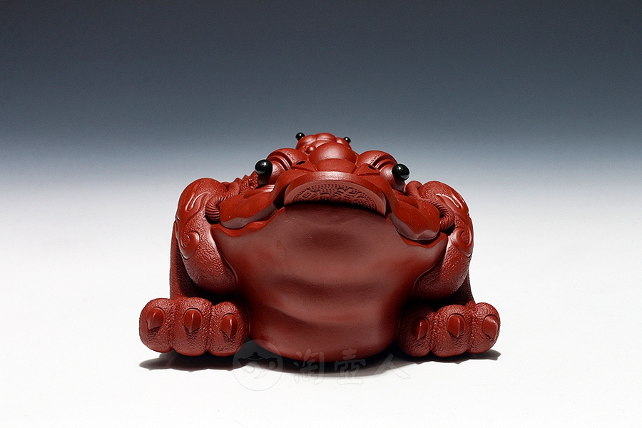 宜兴名家王杰紫砂作品《金蟾壶》-大师印章简介-淘壶人