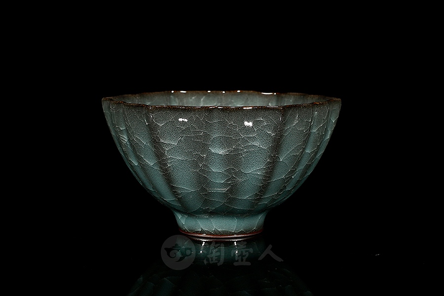 菱花冰裂品茗杯