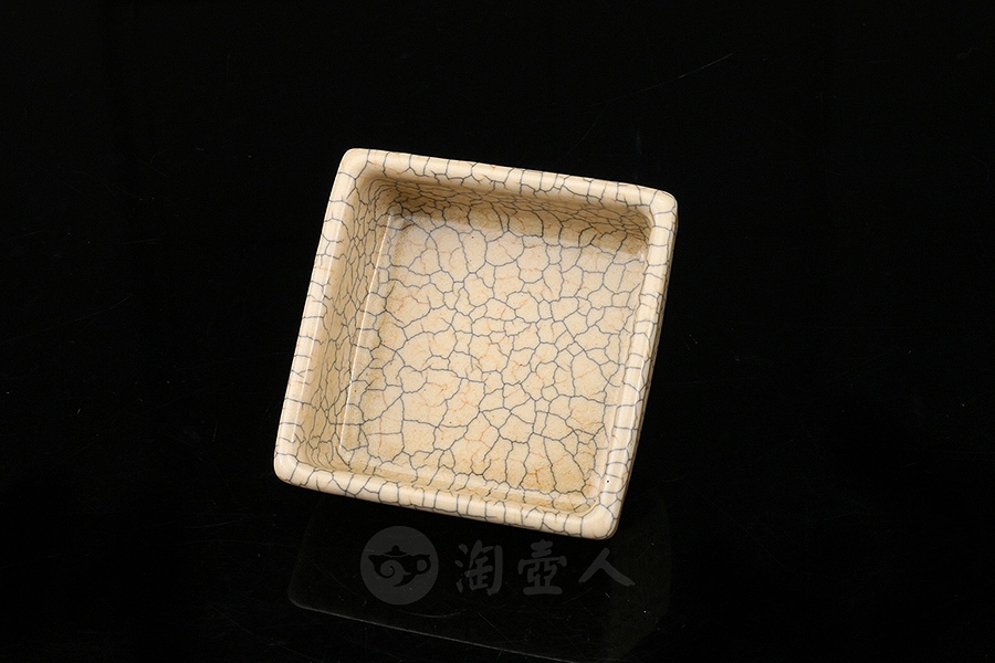 哥窑四方洗