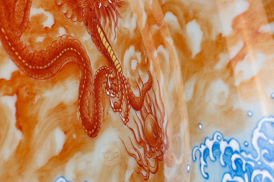祥龙戏珠壶承