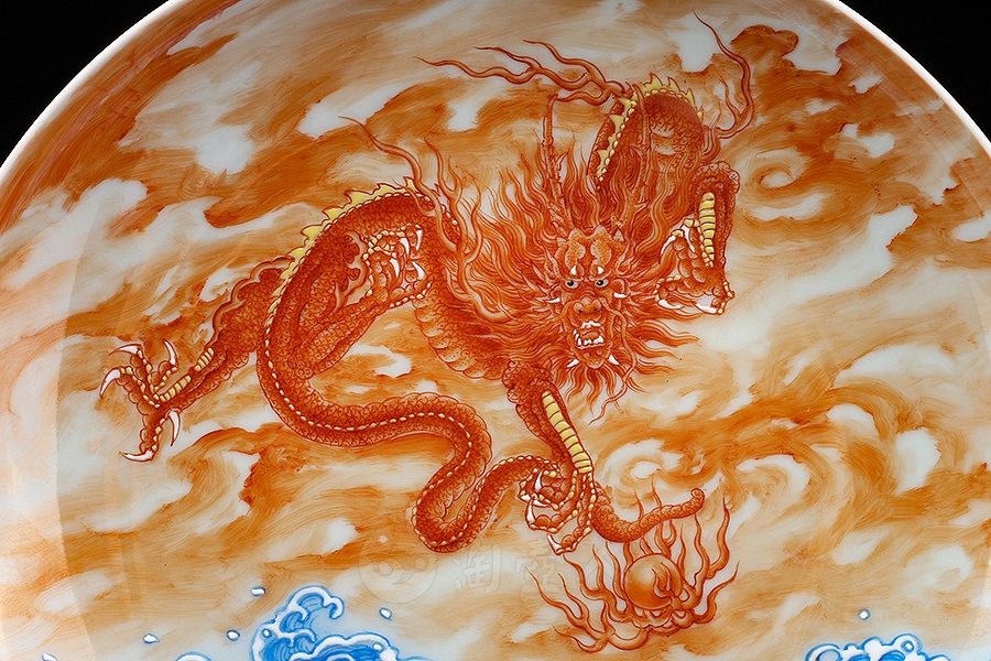 祥龙戏珠壶承
