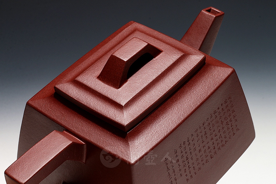 宜兴名家傅跃飞紫砂作品《升方壶》原矿全手工优惠-淘