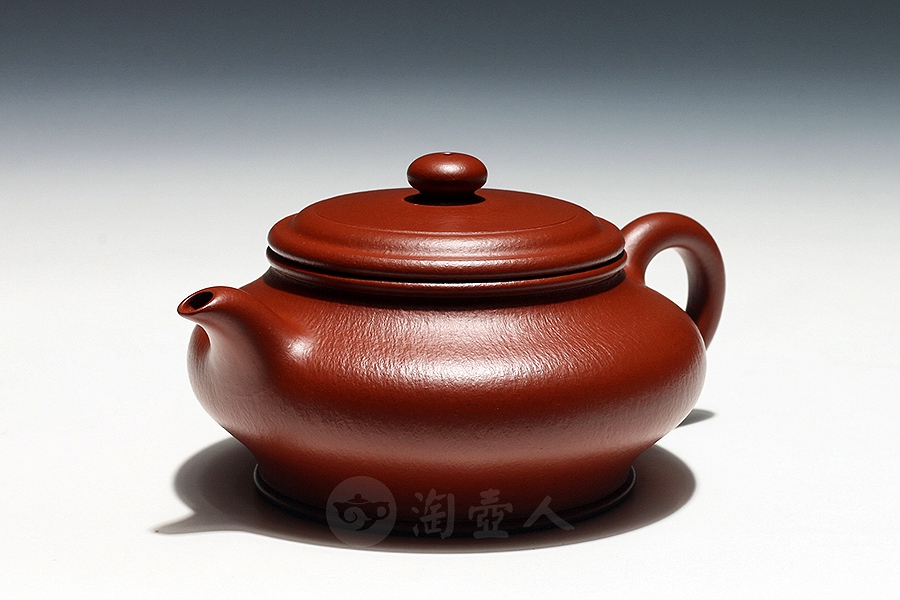 宜兴名家杨鹏紫砂壶作品《全手虚扁壶》原矿全手工优惠全场包邮真品